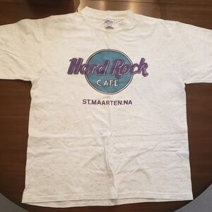 Vintage Hard Rock Cafe St. Maarten.NA (Closed 2020) White and Purple Tee